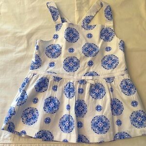 Janie and Jack like new blue and white w/bow shirt size 7